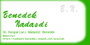 benedek nadasdi business card